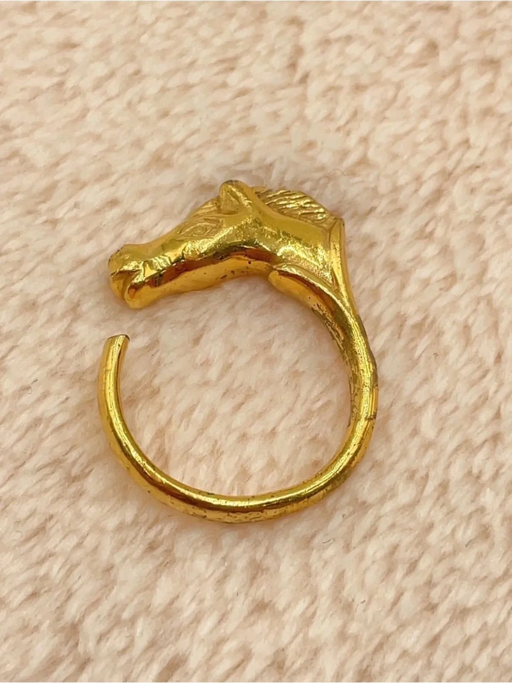 Hermès Cheval Horse Head Open Ring Gold Vintage France - Picture 5 of 8